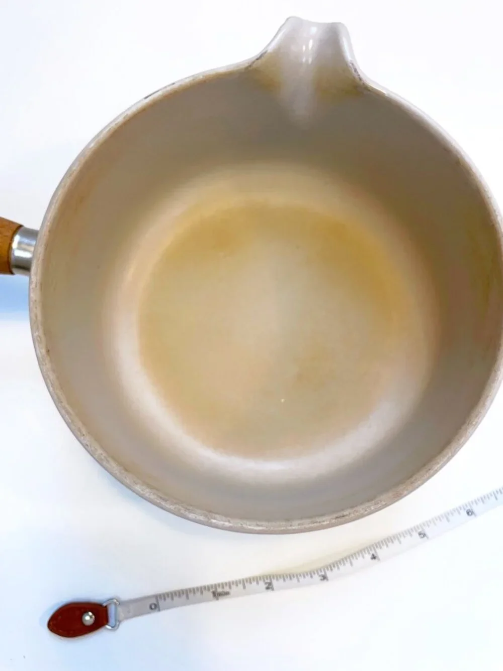 Vintage Le Creuset Wooden Handled Saucepan with Lid
